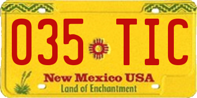 NM license plate 035TIC