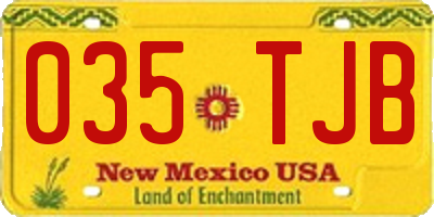 NM license plate 035TJB