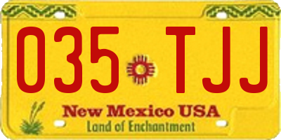 NM license plate 035TJJ