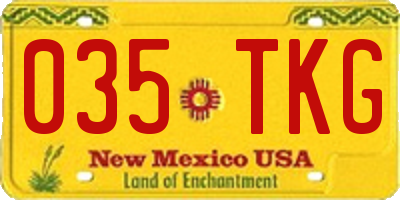 NM license plate 035TKG