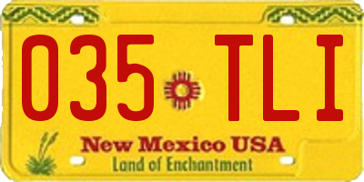 NM license plate 035TLI