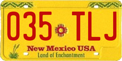 NM license plate 035TLJ