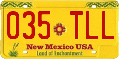 NM license plate 035TLL