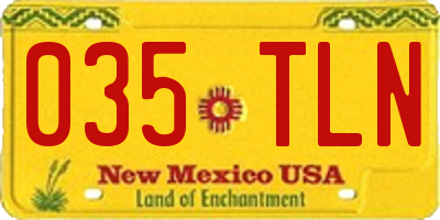 NM license plate 035TLN