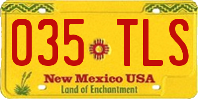 NM license plate 035TLS