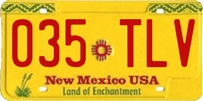 NM license plate 035TLV