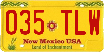 NM license plate 035TLW