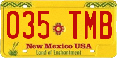 NM license plate 035TMB