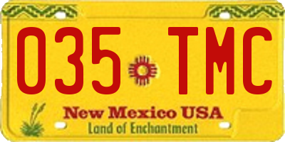 NM license plate 035TMC