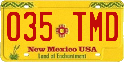 NM license plate 035TMD