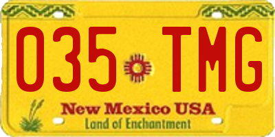 NM license plate 035TMG