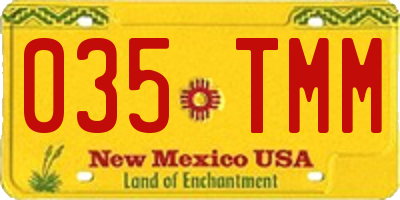NM license plate 035TMM