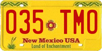 NM license plate 035TMO