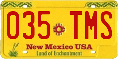 NM license plate 035TMS