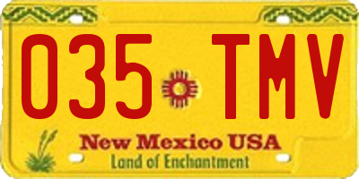 NM license plate 035TMV