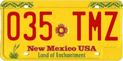 NM license plate 035TMZ