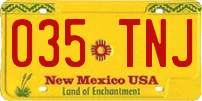 NM license plate 035TNJ