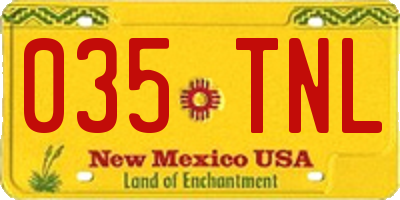 NM license plate 035TNL