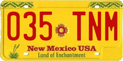 NM license plate 035TNM
