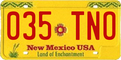 NM license plate 035TNO