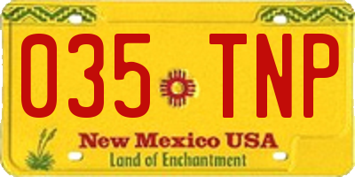 NM license plate 035TNP