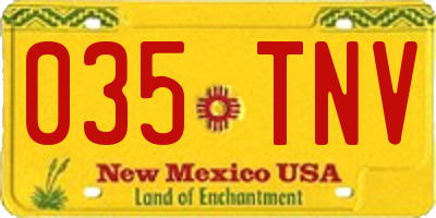 NM license plate 035TNV