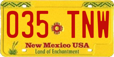 NM license plate 035TNW