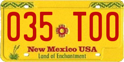 NM license plate 035TOO