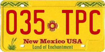 NM license plate 035TPC