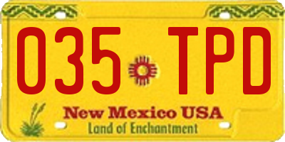 NM license plate 035TPD