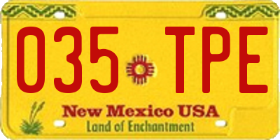 NM license plate 035TPE