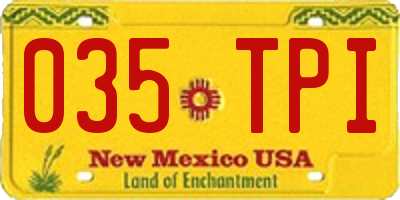 NM license plate 035TPI