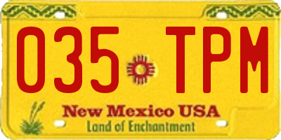 NM license plate 035TPM
