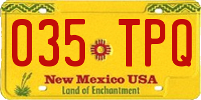 NM license plate 035TPQ