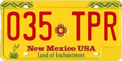 NM license plate 035TPR
