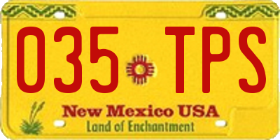 NM license plate 035TPS