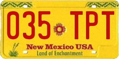 NM license plate 035TPT
