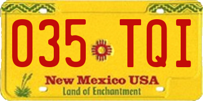 NM license plate 035TQI