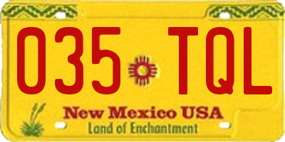 NM license plate 035TQL