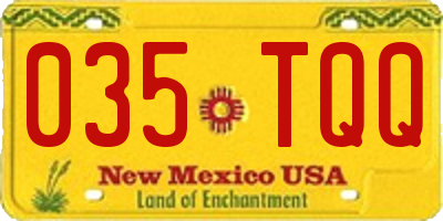 NM license plate 035TQQ