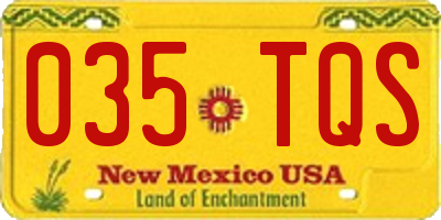 NM license plate 035TQS