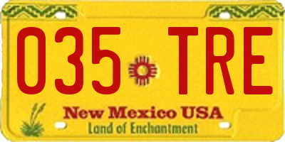 NM license plate 035TRE