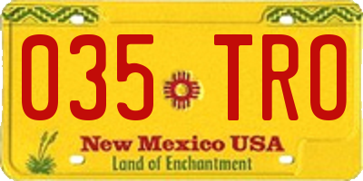 NM license plate 035TRO