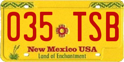 NM license plate 035TSB