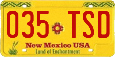 NM license plate 035TSD