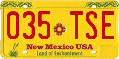 NM license plate 035TSE