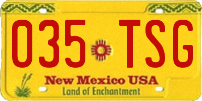 NM license plate 035TSG