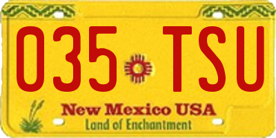 NM license plate 035TSU