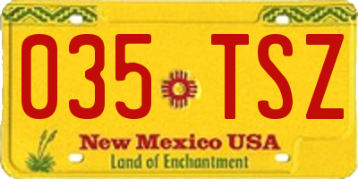 NM license plate 035TSZ