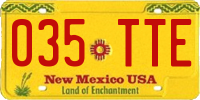 NM license plate 035TTE